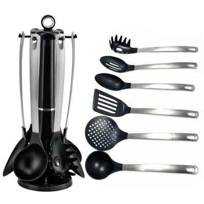 China Non-Stick 7PCS Nylon Kitchen Utensils with Stainless Steel Handle for sale