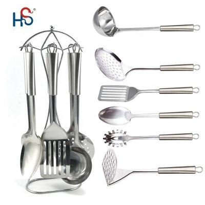 China Stainless Steel Utensils Set for Kitchen Cooking OEM Logo Metal Accessories Tools for sale