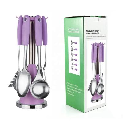 China Custom s LOGO Colorful Stainless Steel Kitchen Utensil Set for Minimalist Design Style for sale