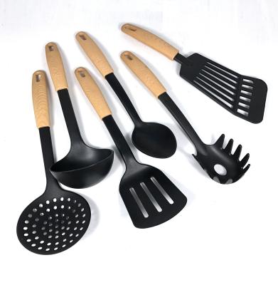 China Wooden Handle Kitchen Utensil Sets Cooking Tool Set Kitchen Appliances Wooden Color for sale