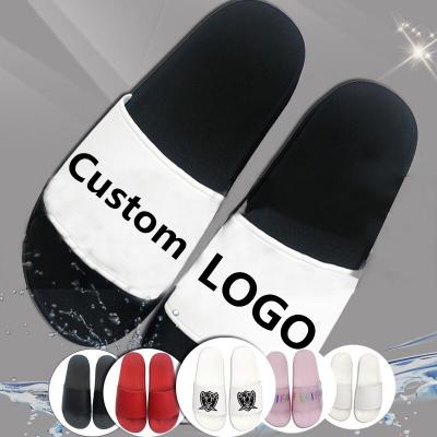 China Fashion Trend Fashion Logo Indoor Outdoor Slippers For Custom Men And Women Hide Slipper Slide for sale