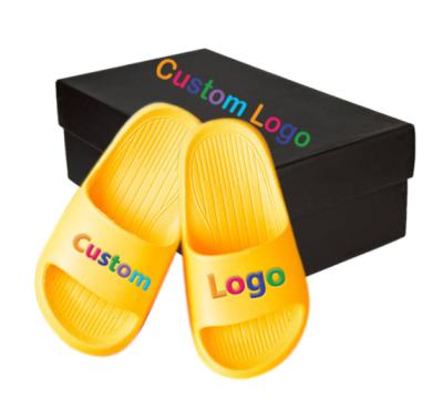 China Custom Logo Indoor Outdoor Slippers Fashion Deodorization For Kids Boys Girls Children Hide Slipper Slide Kids for sale