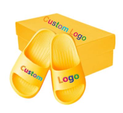 China Custom Logo Indoor Outdoor Slippers Fashion Deodorization For Kids Boys Girls Children Hide Slipper Slide Kids for sale