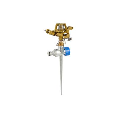 China Garden Lawn Water Irrigation Tool Metal Pulse Garden Line Sprinkler With Metal Alloy Spike for sale