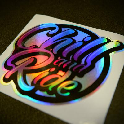 China Customized Logo Holographic Self Adhesive Waterproof Vinyl Holographic Die Cut Stickers for sale