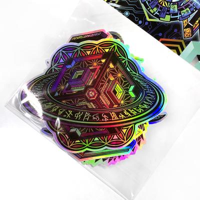 China Custom Rainbow Label Hologram Printing Waterproof Die Cut Sticker Maker for sale