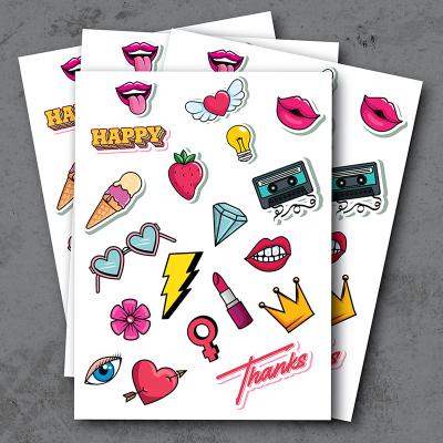 China Waterproof custom vinyl a4 a5 sheet self adhesive cute printing cute kiss cut sticker label print for sale