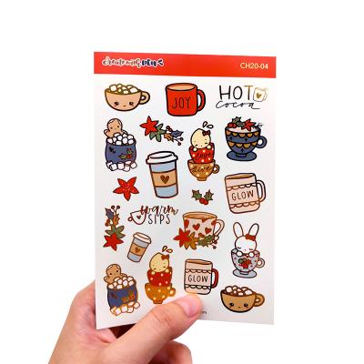 China Waterproof Custom Adhesive Planner Sticker Sheet A4 A5 Gold Foil Kiss Cut Sticker Sheet Printing for sale