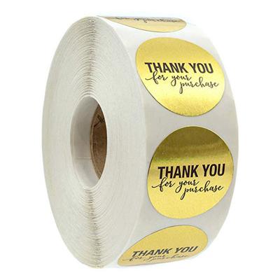 China Waterproof Custom Label Roll Foil Thank You Stickers for sale