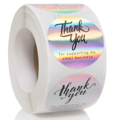 China Custom Printing Holographic Round Roll Waterproof Logo Sticker Roll Label for sale