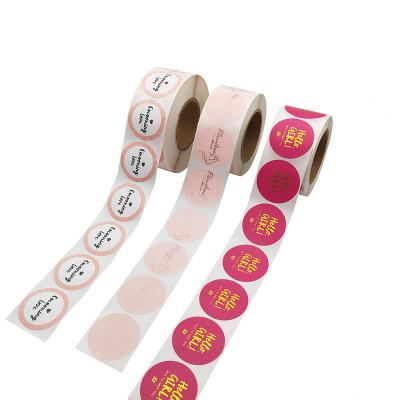 China Logo Design Round Waterproof Custom Label Roll Up Vinyl Adhesive Paper Product Packaging Cosmetic Sticker Printing for sale