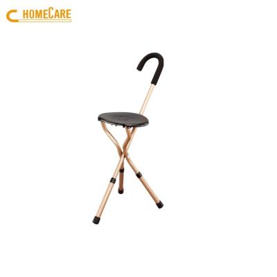 China Tri Leg Cane Chair Applicable to different places foam to handle aluminum tri leg walking cane with chair seat for sale