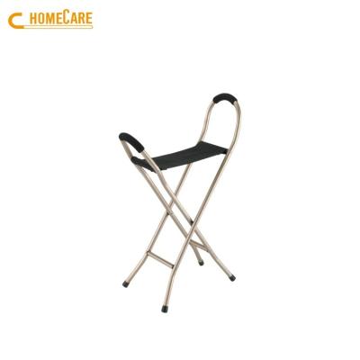 China Cane Chair Applicable to four legs in different places foam to handle helper aluminum four-legged walking cane chair for sale