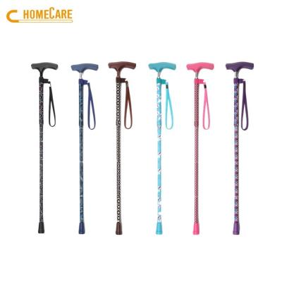 China Folding Cane w/Metal Connection Handle Metal Connection Handle Folding Wooden Cane for Elderly for sale