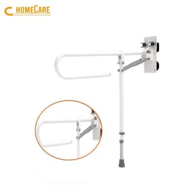 China Lightweight And Durable Retractable Toilet Grab Bar Railing With Support Leg for sale