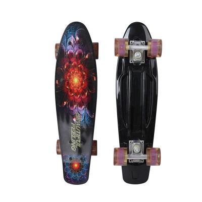 China Top Quality 22inch Plastic 4 Youth LED Wheels Cruiser Skateboard Skateboard Board For Boys for sale