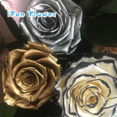 China Celebration Customized Natural Preserved Rose In 20 Available Colors DIY Last Flower True Forever for sale