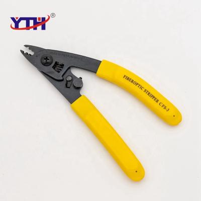 China Blackening High Carbon Steel Three Miller Cable Stripper Optical Pliers Left Upper Professional Heat Treatment Wire Stripper YTH CFS-3 for sale