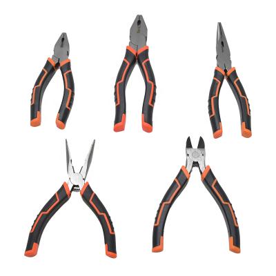 China YTH MULTI FUNCTIONAL Anti Slip PVC Handle High Hardness No.45 Steel Multifunctional Needle Nose Pliers Combination Diagonal Round Pliers for sale