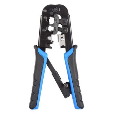 China YTH MULTI FUNCTIONAL HT-568R High Carbon Steel RJ45, Cat5e, Cat6, CAT6A Ratcheting Modular Crimper Cutter Stripper Network Pliers Tool for sale