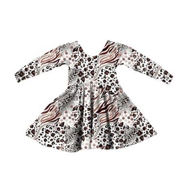 China Casual Drop Shipping Children 5 Clothes Leopard Toddler Girl Dress Year RTS for sale