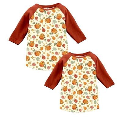 China MOQ casual copy on request 3 Halloween mother and daughter clothes kids matching shirt cotton kids high fashion clothes for sale