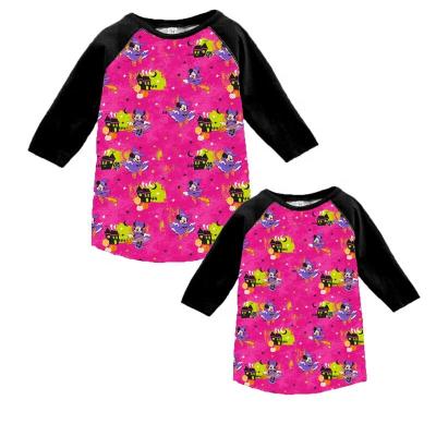 China 2019 Dropshipping OEM/ODM Halloween Clothing Sets Mommy And Me Baby Casual Cartoon Print Shirt Clothing Sets for sale