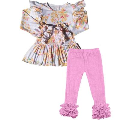 China ODM autumn kids costume boutique flower baby drop OEM/formal clothes for girls for girls printed sets for sale