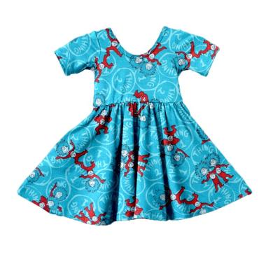 China Kids Girls Cartoon Cotton Summer Viable Character Printed Dress Girls Dresses for sale