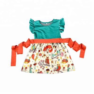 China Wholesale Baby Birds Braid Owls Autumn Plus Size OEM/ODM Girl's Dresses for sale