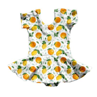 China Breathable Orange Girl Dresses Lion Summer Baby Short Sleeve Dresses for sale