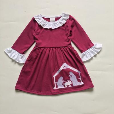 China 2020 Breathable Hot Selling Boutique Girl Clothing Embroidery Baby Dress Christmas Kids Clothes for sale