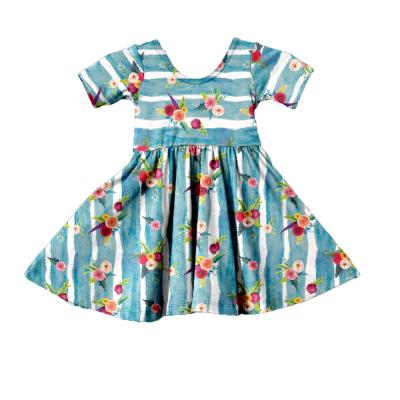 China Wholesale Cheap OEM/ODM Baby Girl Spring Floral Print Adorable Pirouette Dress Baby Dress for sale