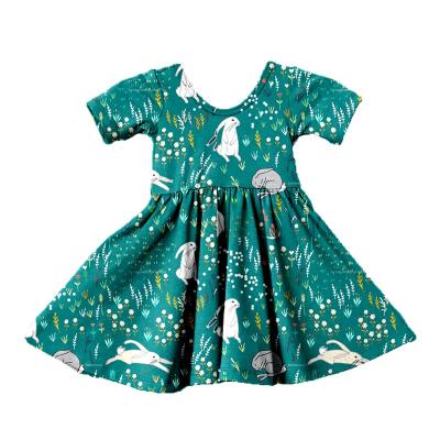 China Breathable Fast Shipping Easter Kids Clothes Rabbit Dress Babies Wear Dresses for sale