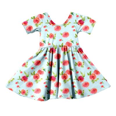 China Breathable Make Your Own Print Boutique Girls Clothes Floral Baby Dress Kids Summer Dresses for sale