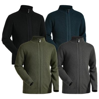 China High Quality Custom Made Turtle Neck Men's Autumn Winter Anti-pilling Cardigan Zipper Sweater Coats for sale