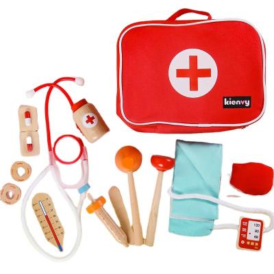 China Eco-friendly material wooden kits nurse toys for kids accessories angels kids doctor toy set doctor kit for kids toy for sale