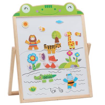 China Children's ECO-FRIENDLY Drawing Toys Double Sided Wooden Drawing Board Graffiti Writing Board Educational Toys for sale