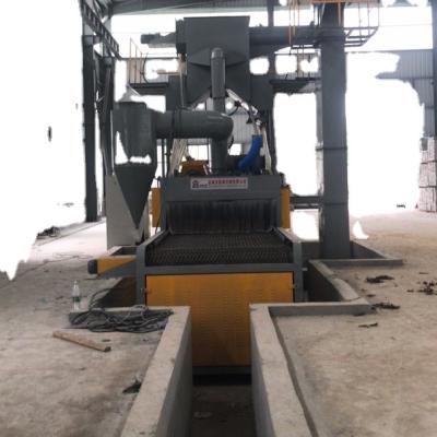 China Machine repairs workshop automatic steel type shot blasting wire mesh belt conveyor machine for cast iron for sale