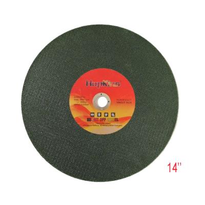 China Green Color Fiberglass Cutting Disc Single Net 14 Inch Cutting Wheel For Stainless Steel for sale