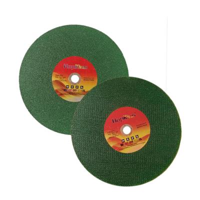 China Double net or single net 355x2.8x25.4mm green/yellow/red/black/brown cutting wheel for metal Te koop