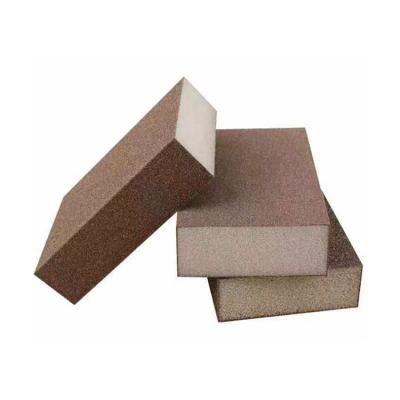 China Brown sanding block abrasive sanding sponge for grinding and polishing for sale