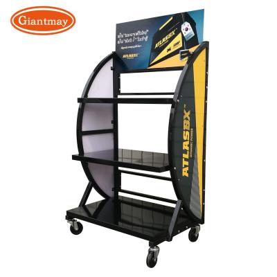 China Supermarket/Retail Store/Gas Resistant Store Rack Steel Batteries Shelves Stand Auto Car Battery Display for sale