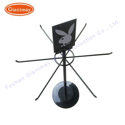 China Easy Assembly Revolving Display Stands Metal Worktop Rotating Head Chain Revolving Display Rack For Earrings for sale