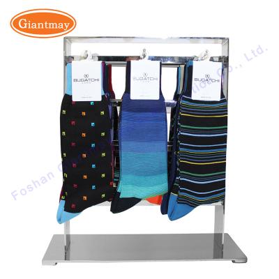 China Easy Assembly Double Sides Sock Table Rack Portable Sock Display Rack For Sale With Hooks for sale