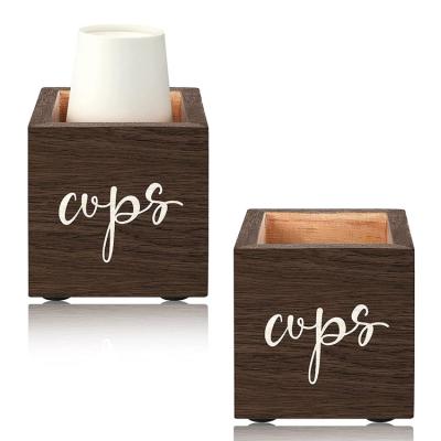 China Europe 2 Wooden Farmhouse Cup Holder Cup Holder Country Beverage Box Party Disposable Single Cup Holder for sale