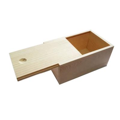 China Europe Wooden Gift Box Small Unfinished Wooden Box With Sliding Lid for sale