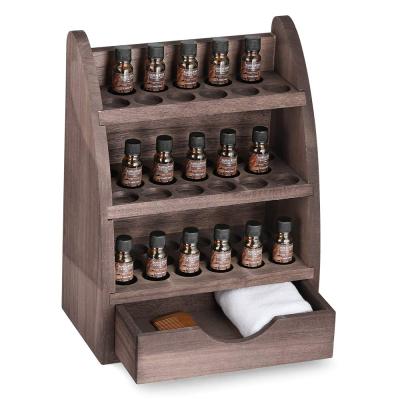 China China Wooden Essential Oil Storage Rack Nail Polish Display Rack With Drawer Storage Box for sale