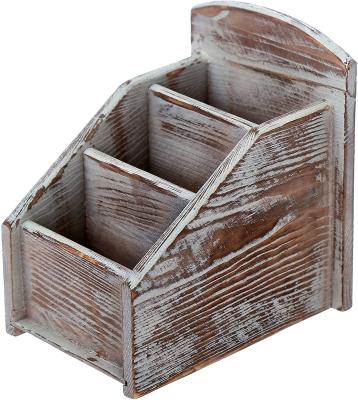 China China Rural Wooden Remote Storage Box Used For Office Supplies Storage Desk Rack for sale