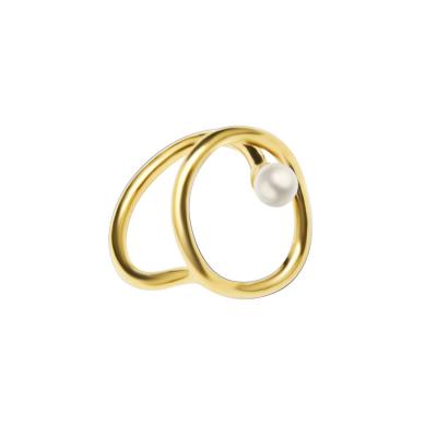 China FASHIONABLE Hot SellingTitanium Steel Bead Rings Shape Single Multicolor Gold Plated 18K Gold Plated Circle Bead Rings Women Girls for sale